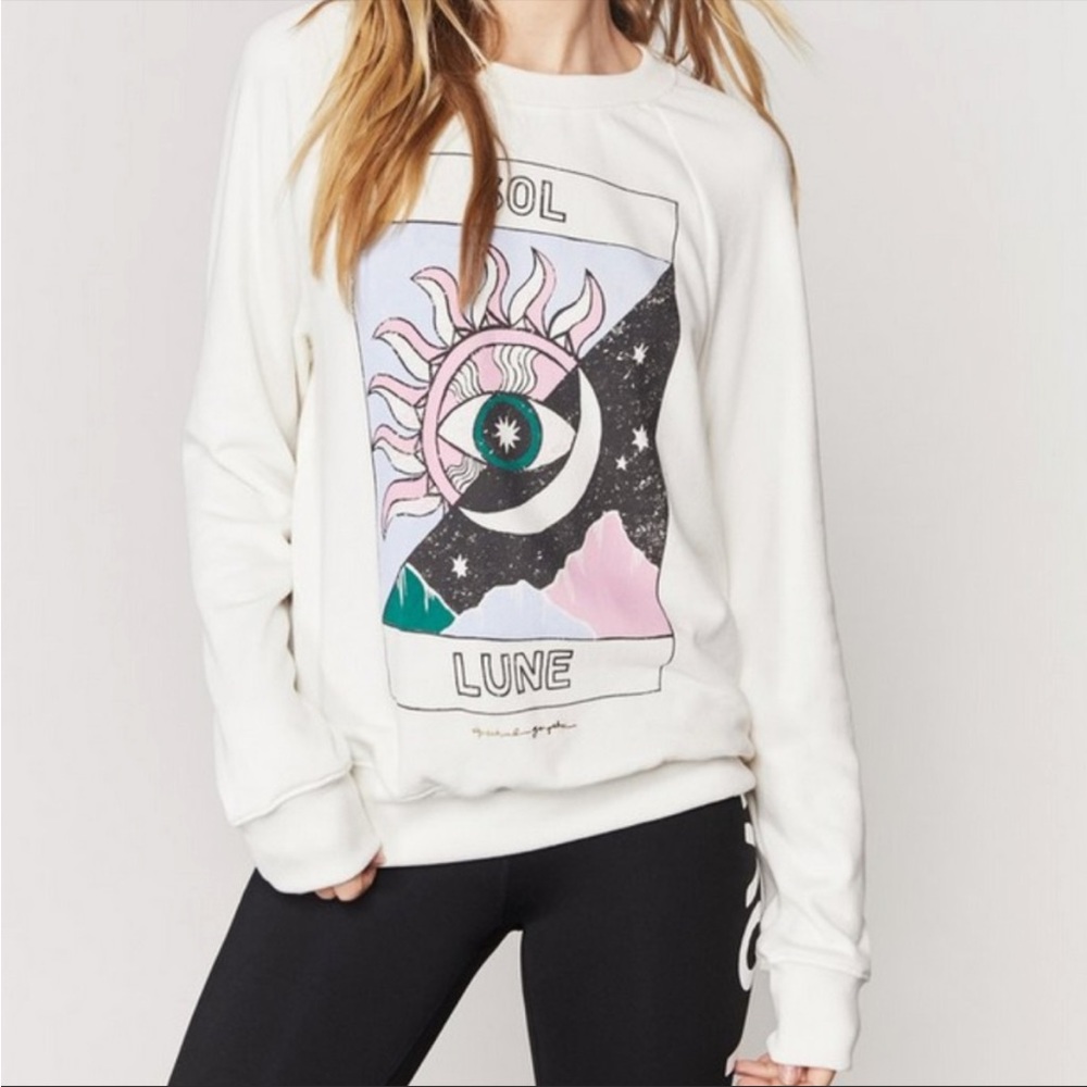 SPIRITUAL GANGSTER NWT Medium Sol Lune Old School Pullover, Fleece Lined